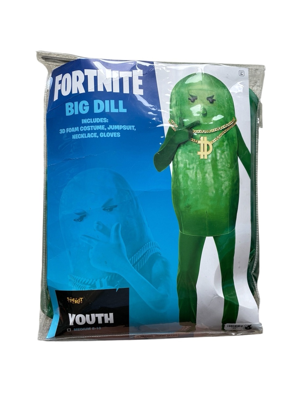 Fortnite Big Dill Kids Halloween Costume Size Youth Medium 8-10